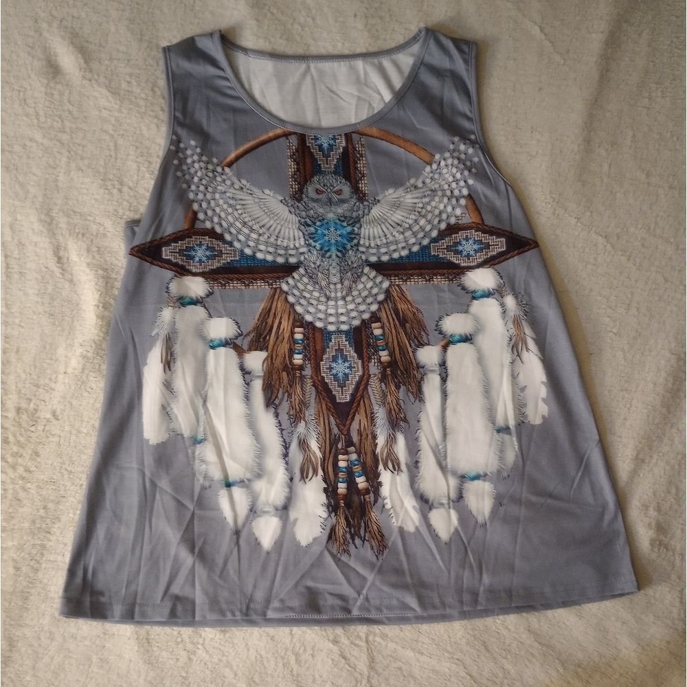🔥Aztec Print Round NeckTank Top - Picture 5 of 6